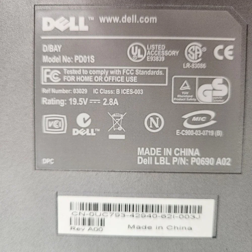 Dell Disc Player Model PD01S Untested